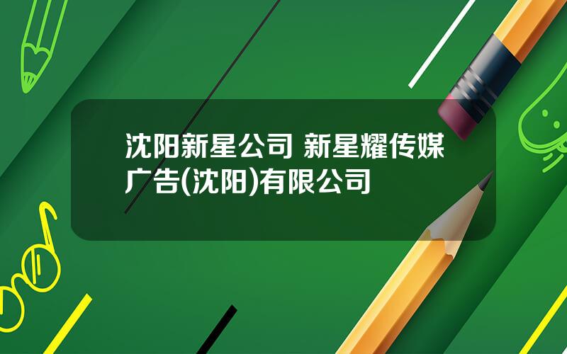 沈阳新星公司 新星耀传媒广告(沈阳)有限公司